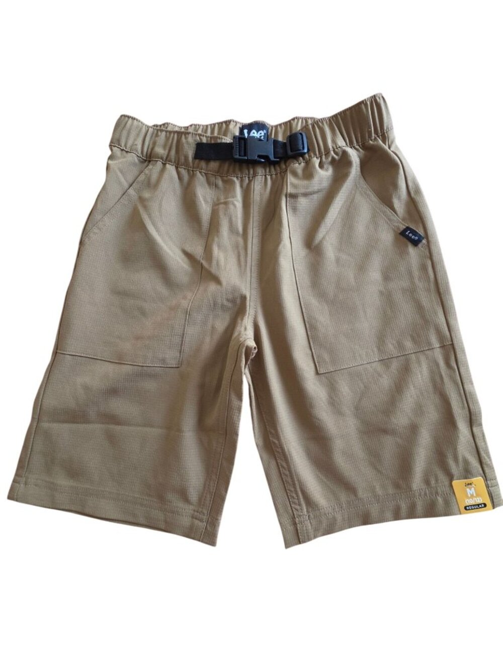 Lee Boys Khaki Elastic Waist Cargo Shorts With Built-In Belt M (10/12) Regular